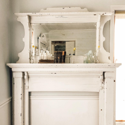 white antique mantel