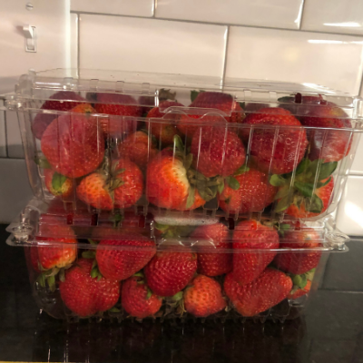 2 boxes of red strawberries