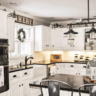 white painted kitchen