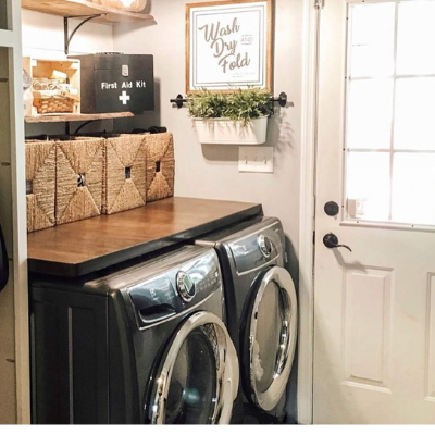 laundry room with washer and dryer