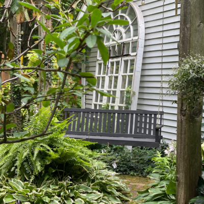shade garden and porch swing