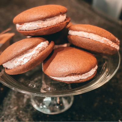 Delicious Chocolate, Raspberry filled Whoopie Pies