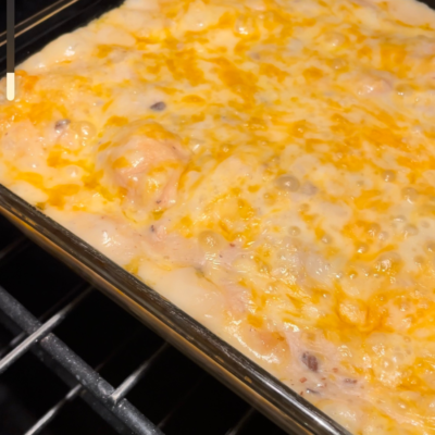 easy casserole with cheese on top
