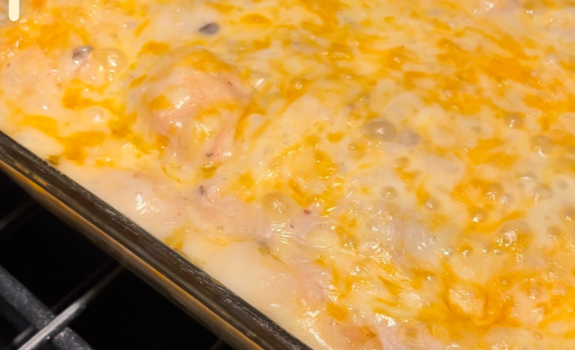 easy casserole with cheese on top