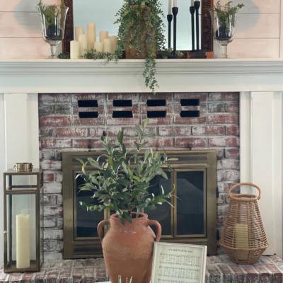 mantel with plants
